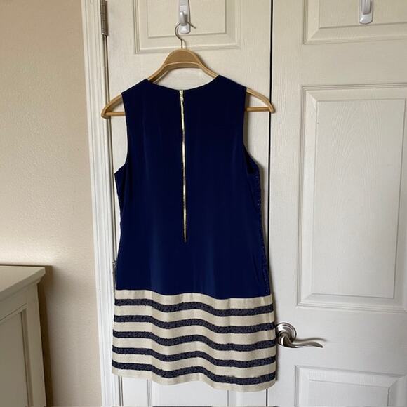 Boston Proper Dress Sleeveless Tweed & Striped Lined Classic Women's Size 8 NWOT - Picture 10 of 11